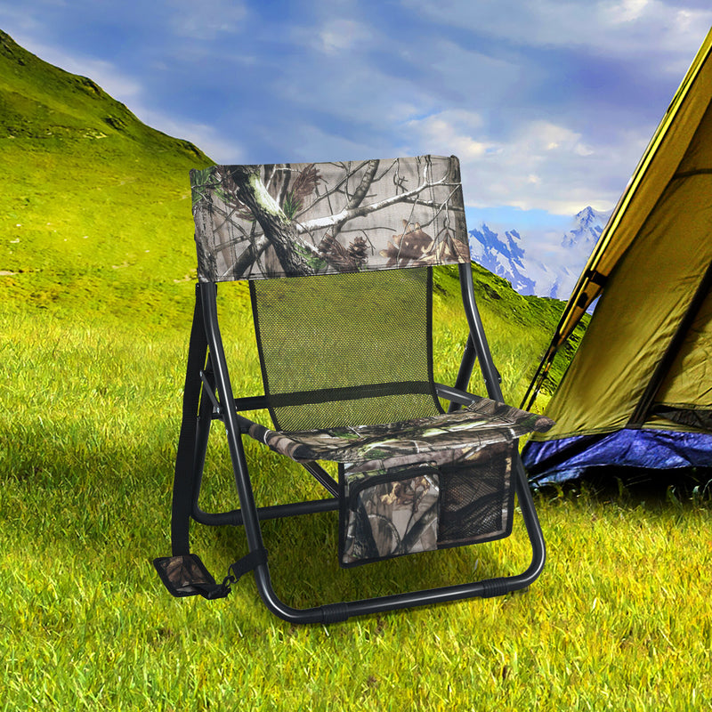 Outdoor Portable Folding Hunting Chair with Storage Pockets