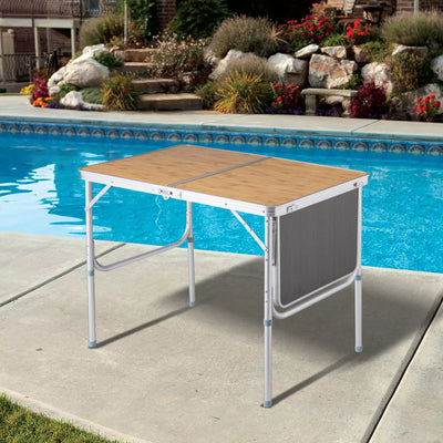 Portable Folding Camping Table with Stretchable Tabletop
