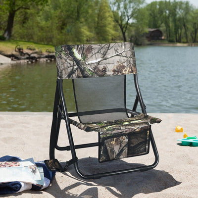 Outdoor Portable Folding Hunting Chair with Storage Pockets