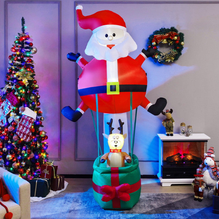 8 Feet Inflatable Santa Claus and Reindeer