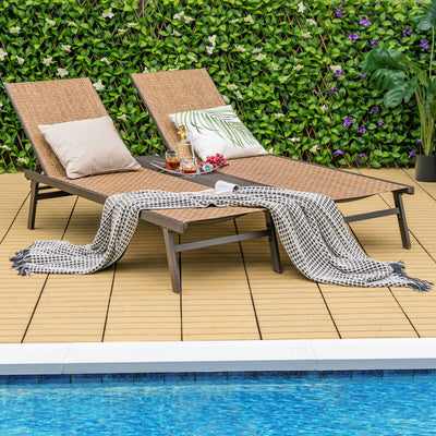 2-Person Patio Chaise Lounge with Middle Panel