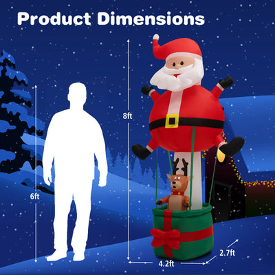 8 Feet Inflatable Santa Claus and Reindeer