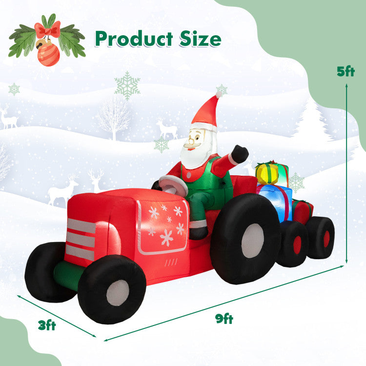 9 Feet Long Christmas Inflatables Santa Claus Decoration with Gifts