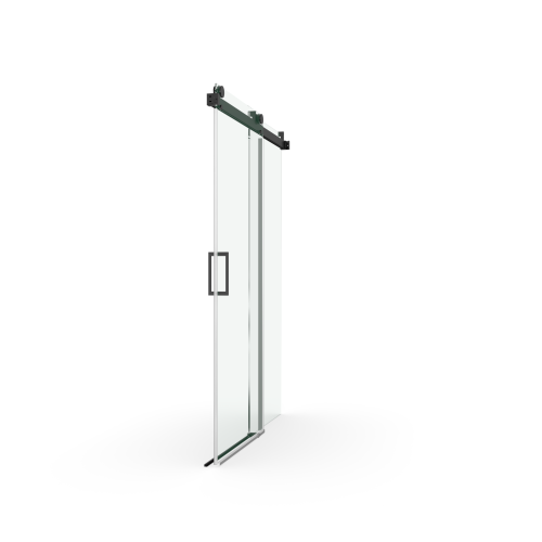 56 to 60 in. W x 76 in. H Sliding Frameless Soft-Close Shower Door with Premium 3/8 Inch (10mm) Thick Tampered Glass in Matte Black