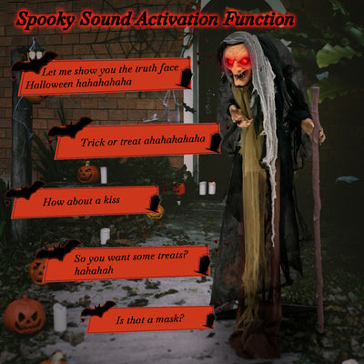 Life Size Animatronic Witch with Pre-Recorded Phrases