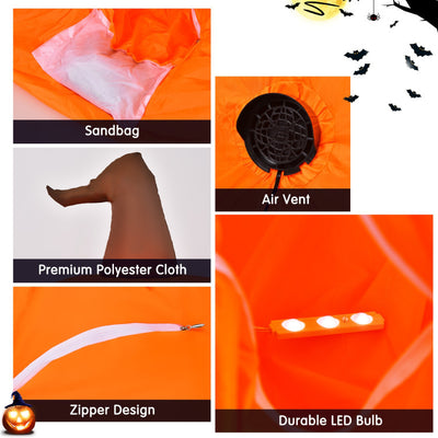 4 Feet Halloween Inflatable Pumpkin with Build-in LED Light