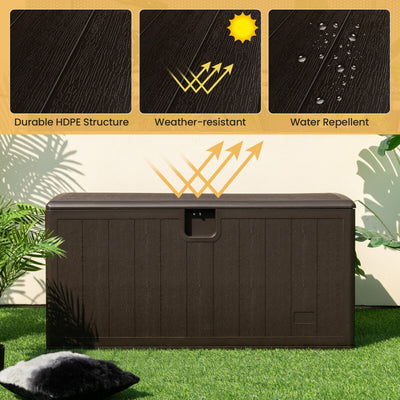 130 Gallon Patio All Weather Storage Container with Lockable Lid