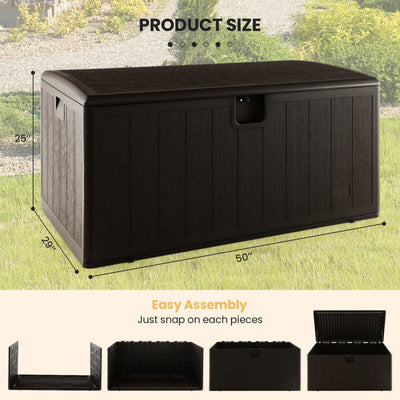 130 Gallon Patio All Weather Storage Container with Lockable Lid