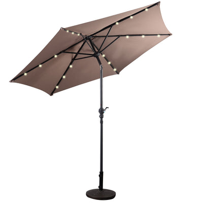 9' Patio LED Solar Umbrella with Crank
