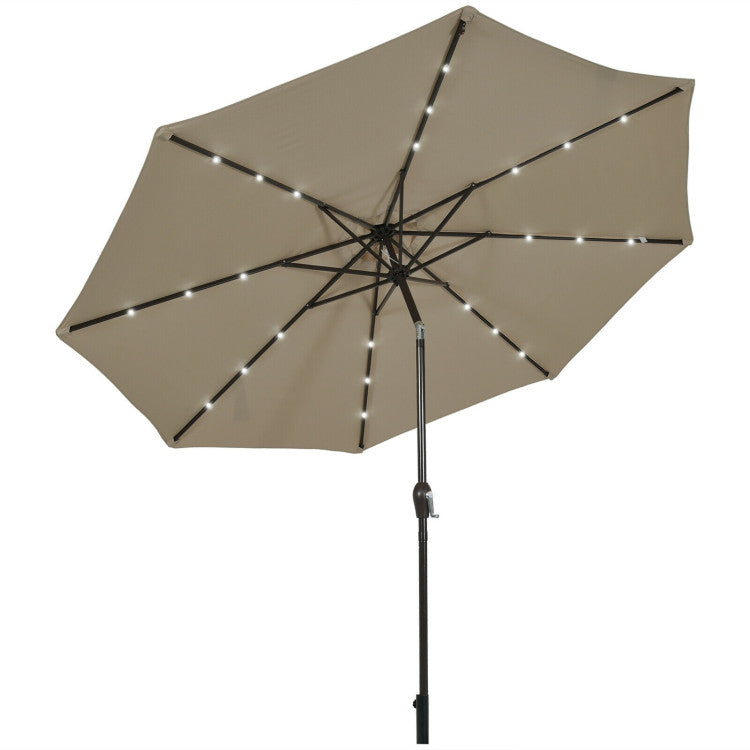 10 Feet Outdoor Patio umbrella with Bright Solar LED Lights Forclover 10 Feet Outdoor Patio umbrella with Bright Solar LED Lights Forclover