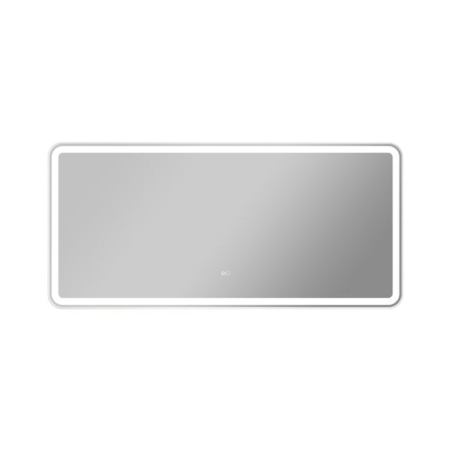 60 x 28 inch LED Bathroom Mirror, Wall Mounted Bathroom Vanity Framed Mirror with Dimmer, IP54 Enhanced Anti-Fog