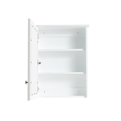 24-in x 30-in Surface Mount Mirrored Rectangle Medicine Cabinet White