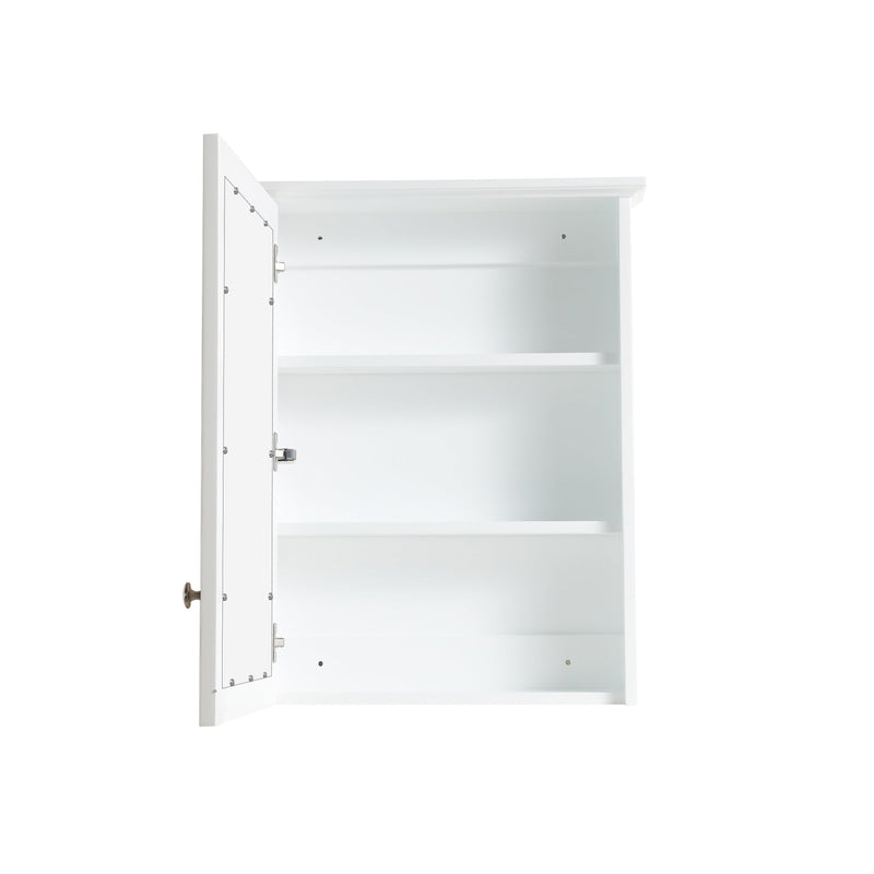 24-in x 30-in Surface Mount Mirrored Rectangle Medicine Cabinet White