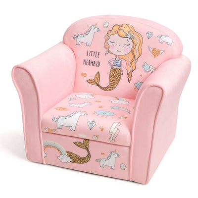 Super Soft Velvet Lamb/Mermaid Kids Couch Sofa with Armrests