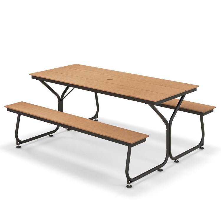 6 Feet Outdoor Picnic Table Bench Set for 6-8 People