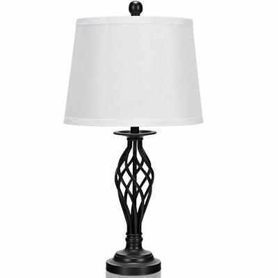 3 Pcs Floor and Table Lamp Set with Fabric Shades