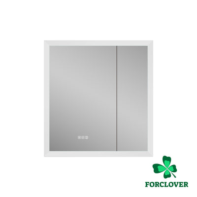 30 in.  x 32 in.  Lighted LED Fog Free Surface/Recessed Mount Silver Mirrored Soft Close Medicine Cabinet