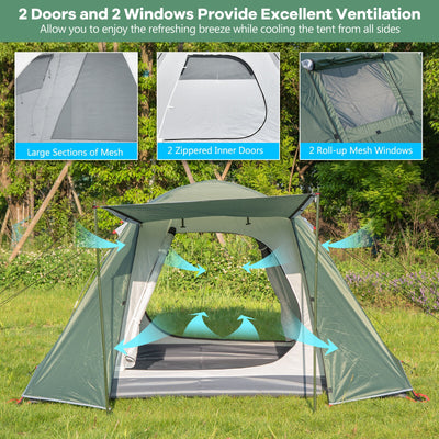4-6 Person Camping Tent with Front Porch