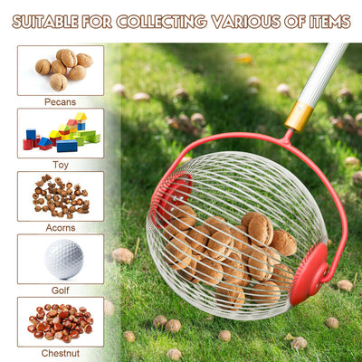 Medium Rolling Nut Gatherer Picks up Balls Nuts and Other Objects