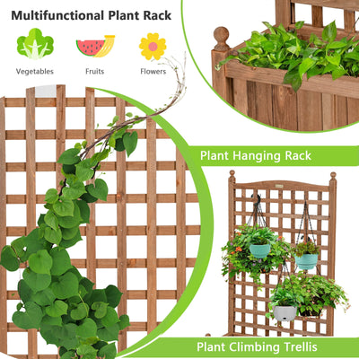 50in Wood Planter with Trellis for Climbing Plant
