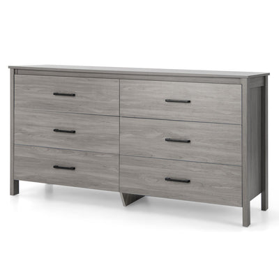 6-Drawer Wide Dresser Chest with Center Support and Anti-tip Kit