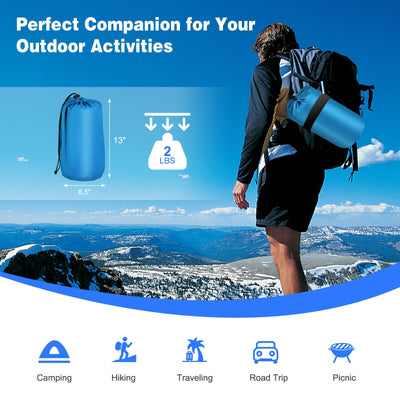 Blue Inflatable Sleeping Pad with Carrying Bag
