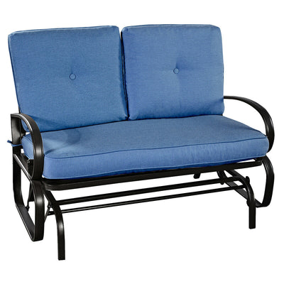 2-person Glider Rocking Bench Loveseat with Removable Cushion