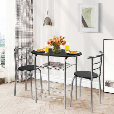 3 Pcs Home Kitchen Bistro Pub Dining Table 2 Chairs Set