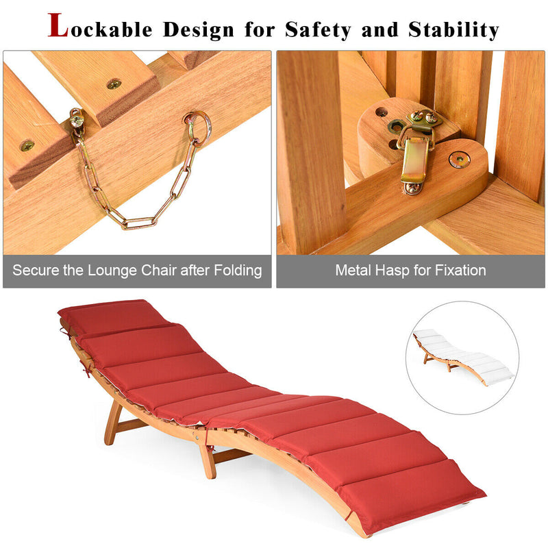 Folding Chaise Lounge Chair with Carrying Handle