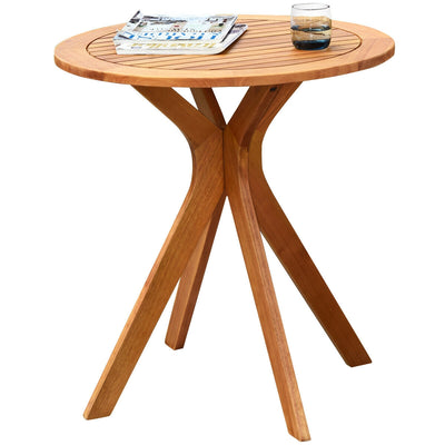 27'' Outdoor Round Solid Wood Coffee Side Bistro Table