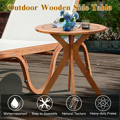 27'' Outdoor Round Solid Wood Coffee Side Bistro Table