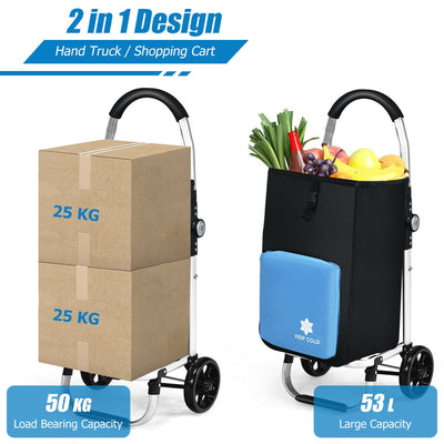 Folding Utility Shopping Trolley Cart with Removable Bag