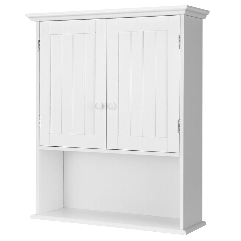 2-Door Wall Mount Bathroom Storage Cabinet with Open Shelf