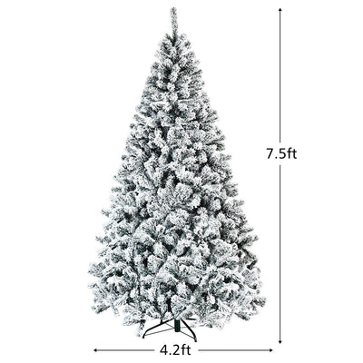 7.5ft Snow Flocked Hinged Artificial Christmas Tree