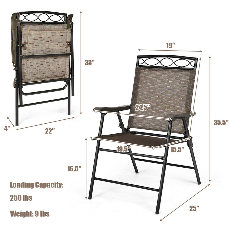 Set of 4 Portable Lightweight Folding Chairs