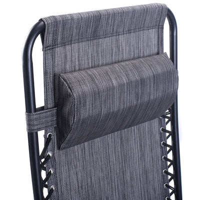 2 Pcs Folding Lounge Chair with Zero Gravity