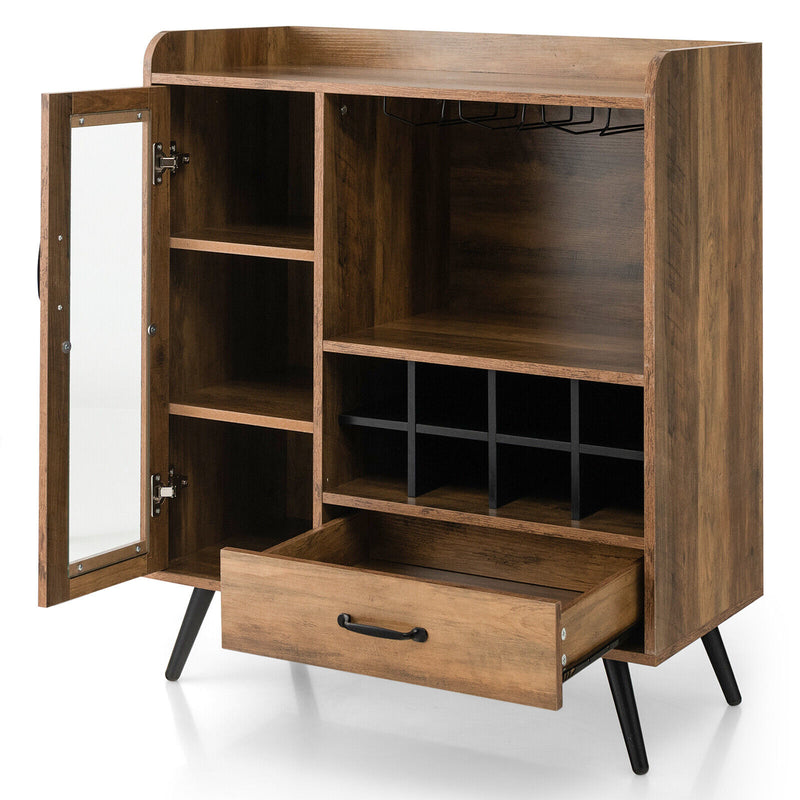 Buffet Sideboard with Removable Wine Rack and Glass Holder