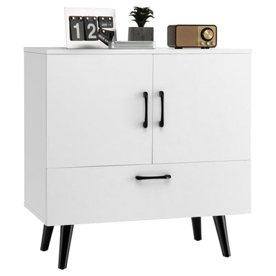 Modern Floor Storage Cabinet with 2 Doors and 1 Pull-out Drawer