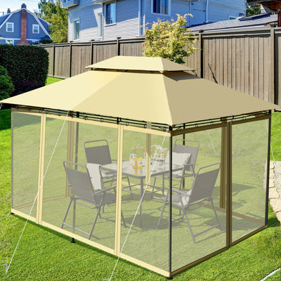 10 Feet x 13 Feet Tent Canopy Shelter with Removable Netting Sidewall