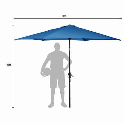 9 ft Patio Outdoor Umbrella with Crank