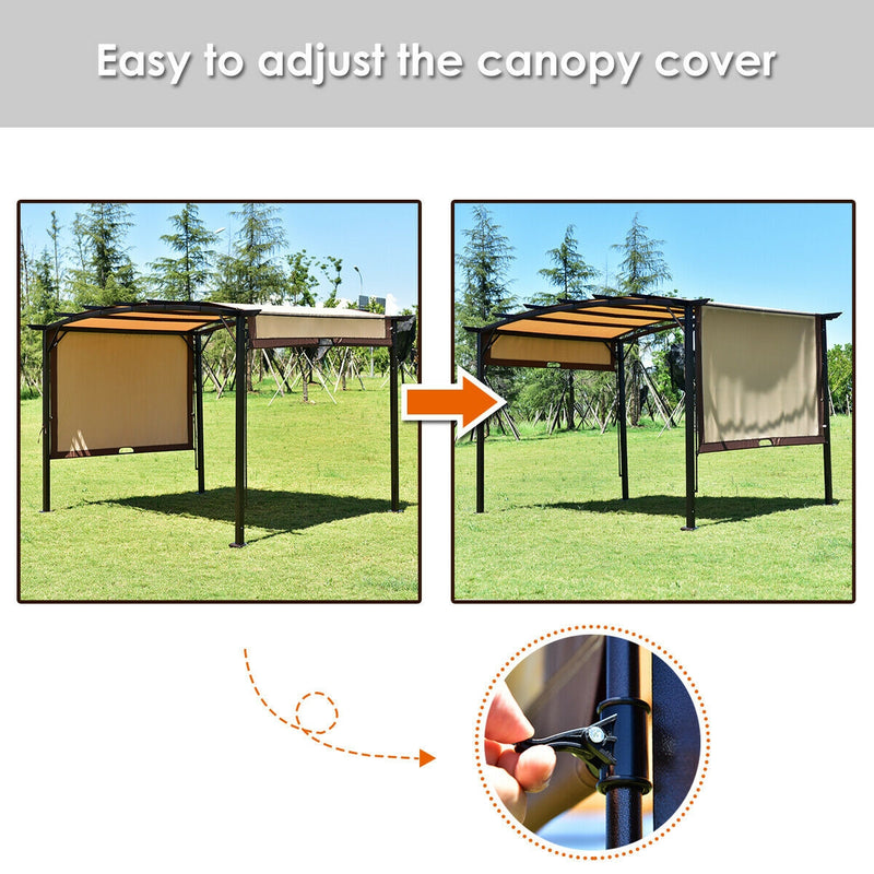 12 x 9 Ft Outdoor Gazebo Canopy Sun Shelter with Steel Frame