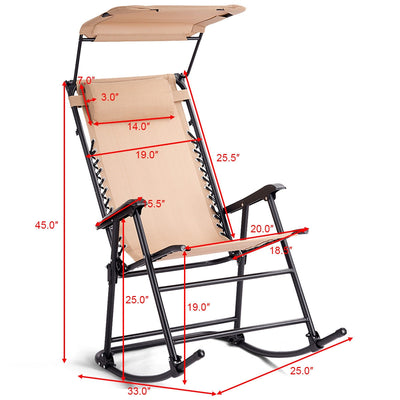 Zero Gravity Folding Rocking Chair Rocker Porch
