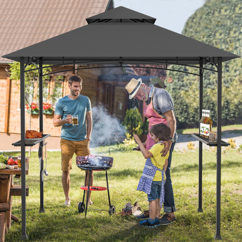 8 x 5 Feet Outdoor Barbecue Grill Gazebo Canopy Tent BBQ Shelter