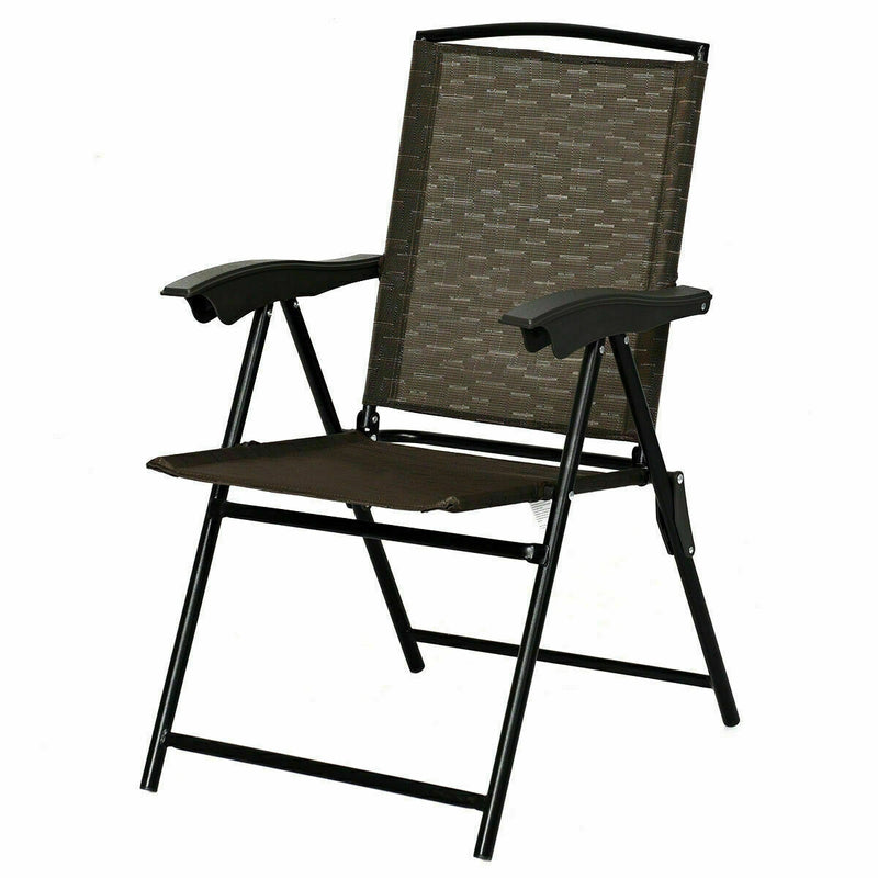 4 PCs Folding Chairs with Adjustable Backrest and Armrest
