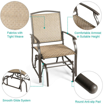 Swing Single Glider Rocking Chairs in Safe Rocking Design