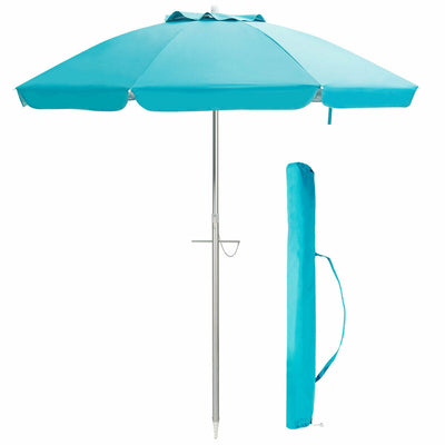 6.5 Feet Beach Umbrella with Sun Shade and Carry Bag without Weight Base