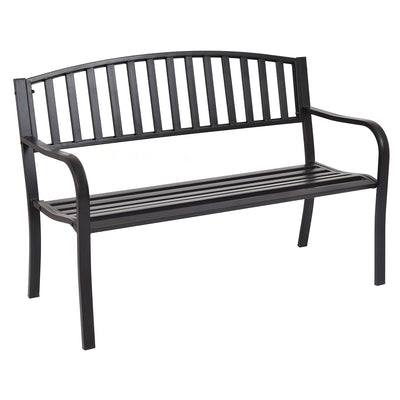 Outdoor Bench Powder-Coated Metal Construction