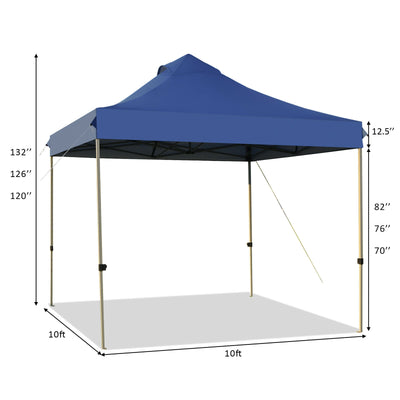 10' x 10' Height Adjustable Portable Canopy Tent with Roller Bag