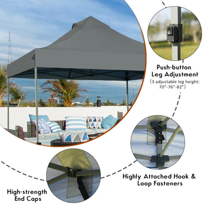 10' x 10' Portable and Adjustable Pop Up Canopy with Roller Bag
