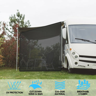 9' x 7' Side Awning Mesh Screen Sunshade with Complete Kits